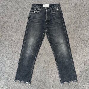 MOTHER SUPERIOR THE TOM CAT CHEW BLACK JEANS in OF CATS and KINGS WASH W24 L24